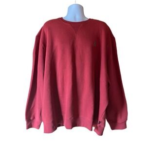 IZOD Vintage Burgundy Fleece Sweatshirt Men's 4XLT Excellent Condition
